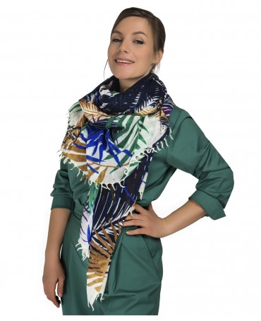 Палантин Женский W40-FEUILLE.D.ETE/BLEU